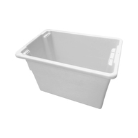 68L Plastic Crate Stack & Nest Container 645 X 413 X 397mm - White
