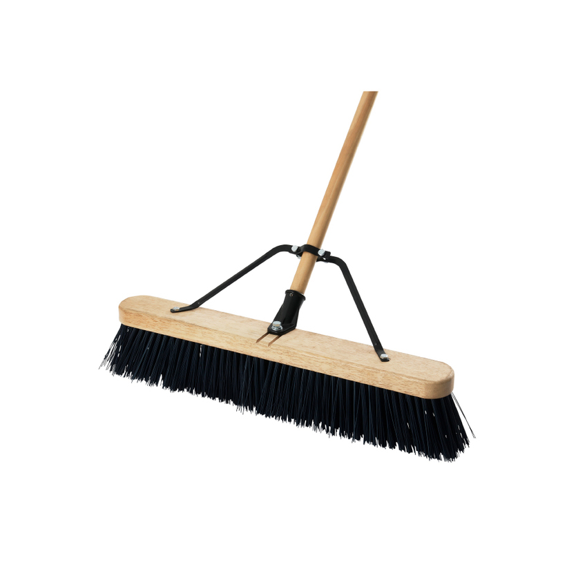 Heavy Duty Pp Bristles Wooden Floor Broom With Trapped Wood Handle Trust