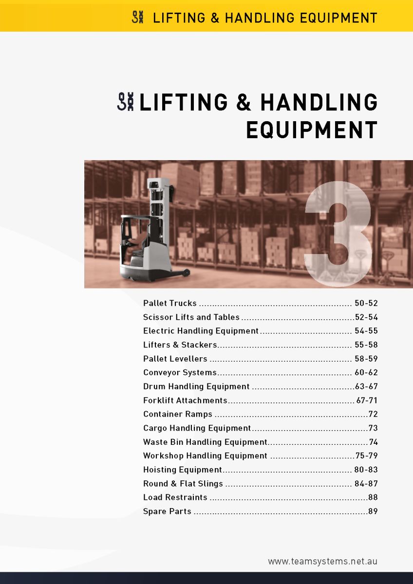 2026 Team Systems Catalogue Lifting & Handling Equipment Chapter