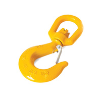 Grade 80 Alloy Steel Eye Swivel Sling Hook with Safety Latch - Component Size - 16mm