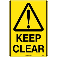 "KEEP CLEAR" Sign - 300 x 450mm - Metal