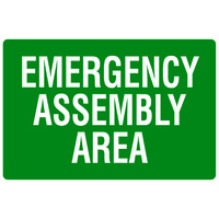 "EMERGENBY ASSEMBLY AREA" Sign - 300 x 225mm - Metal