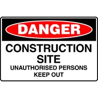 "CONSTRUCTION SITE" Sign - 600 x 450mm - Poly
