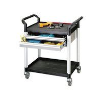 250kg Rated Double Deck Tool Trolley - Twin Drawers
