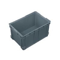 25L Plastic Crate Mesh Base Auto  580 X 385 X 166mm - Grey