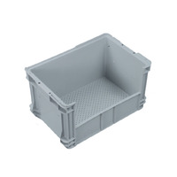 50L Plastic Crate Side Access  Mesh 580 X 385 X 320mm - Grey