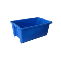 52L Plastic Crate Stack & Nest Container 645 X 413 X 276mm - Blue