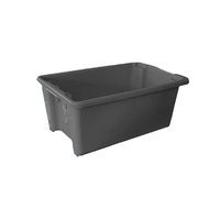 52L Plastic Crate Stack & Nest Container 645 X 413 X 276mm - Grey
