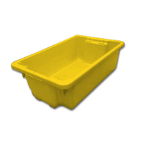 32L Plastic Crate Stack & Nest Container 645 X 413 X 210mm - Yellow