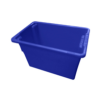 68L Plastic Crate Stack & Nest Container 645 X 413 X 397mm - Blue
