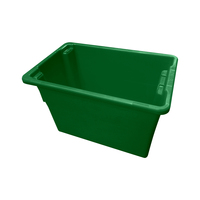 68L Plastic Crate Stack & Nest Container 645 X 413 X 397mm - Green