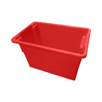 68L Plastic Crate Stack & Nest Container 645 X 413 X 397mm - Red