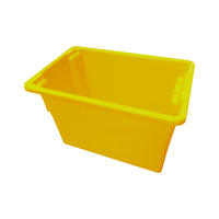 68L Plastic Crate Stack & Nest Container 645 X 413 X 397mm - Yellow