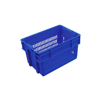 52L Plastic Crate Stack & Nest Vented Container 578 X 384 X 318mm - Blue