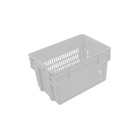 52L Plastic Crate Stack & Nest Vented Container 578 X 384 X 318mm - White