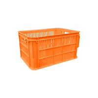 66L Plastic Crate Lug Box Vented 610 X 419 X 312mm - Orange