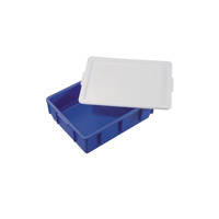 13L Plastic Crate Small Storage Container - Food Grade - Blue - 432 X 324 X 127mm