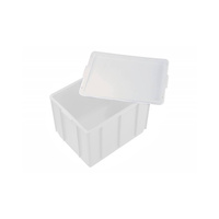 33L Plastic Crate Large Storage Container - Food Grade - 432 X 324 X 305mm - White