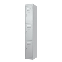 3 Door Industrial Metal Locker Storage - 1830 x 380 x 460mm