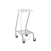 Single Stainless Steel Medical Linen Skip with Foot Operated Lid