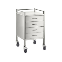 Stainless Medical Trolley with Rails with 4 Drawer - 500 x 500 x 900(H)mm