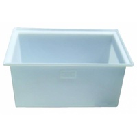 100L Plastic Poly Rectangular Tank - 780 x 525 x 360mm - White