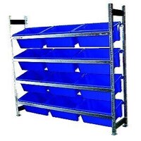 4 Level Bin Action Rack with 12 Blue Model 10 Bins