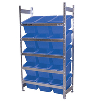 5 Level Bin Action Rack with 15 Blue Model 30D Bins