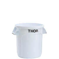 60L Thor Round Plastic Bin - White
