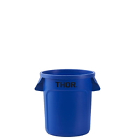 38L Thor Round Plastic Bin - Blue