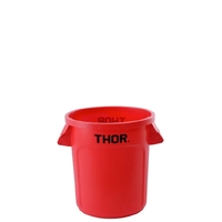 38L Thor Round Plastic Bin - Red