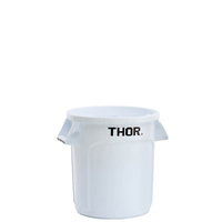 38L Thor Round Plastic Bin - White
