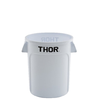 75L Thor Round Plastic Bin - White