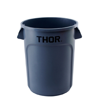 121L Thor Round Plastic Bin - Grey