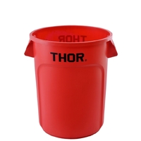 121L Thor Round Plastic Bin - Red