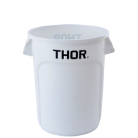 121L Thor Round Plastic Bin - White