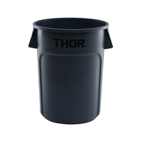 208L Thor Round Plastic Bin - Grey