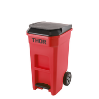 120 Litre THOR Step-On Roll-out Bin - Red