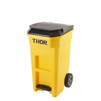 120 Litre THOR Step-On Roll-out Bin - Yellow