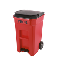190 Litre THOR Step-On Roll-out Bin - Red
