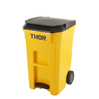 190 Litre THOR Step-On Roll-out Bin - Yellow