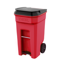 240 Litre THOR Step-On Roll-out Bin - Red