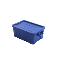 53L Plastic Storage Container With Lid - Food Grade - 70.8cm x 43.4cm x 27.2cm - Blue