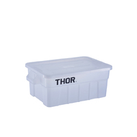 53L Plastic Storage Container With Lid - Food Grade - 70.8cm x 43.4cm x 27.2cm - Clear