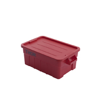 53L Plastic Storage Container With Lid - Food Grade - 70.8cm x 43.4cm x 27.2cm - Red