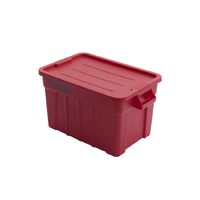 75L Plastic Tote Box with Lid 70.8cm x 43.4cm x 38.4cm - Red