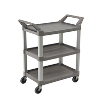 90KG Rated Hi-5 3 Shelf Utility Cart - 84.4cm x 47.3cm 96cm - Platinum