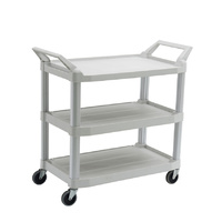 Hi-5 3 Shelf Utility Cart, 103.2cm x 50.8cm x 96cm - 135kg rated - Off White