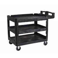 230kg Rated Bitbar 3 Shelf Utility Cart - Black