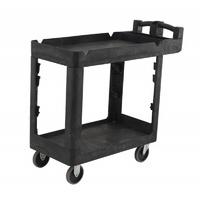 230kg Rated Bitbar 2 Shelf Utility Cart - Black